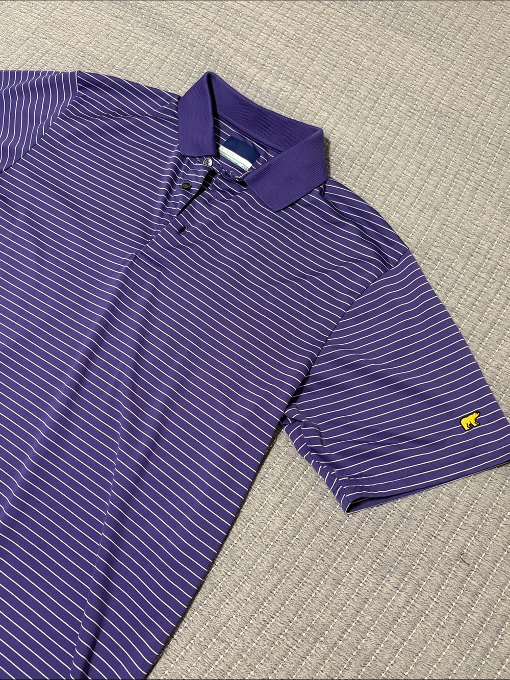 Purple Striped Men’s Golf Stay Dry Dryfit Polo Shirt